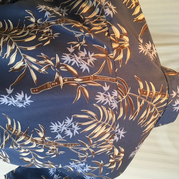 Aloha Joe Mens Blue Brown Hawaiian Polyester Tiki Tropical Surf Aloha Shirt Sz S - Picture 6 of 14
